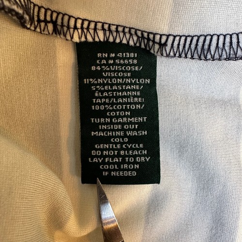 Lauren Ralph Lauren Hemdblusenkleid dunkelblau gestreift Rüschenärmel Gr. M Petite - Bild 8 von 9