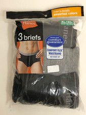 Vintage Hanes Cotton Underwear Men's Briefs Assorted Colors 3-pack Size XL 40-42