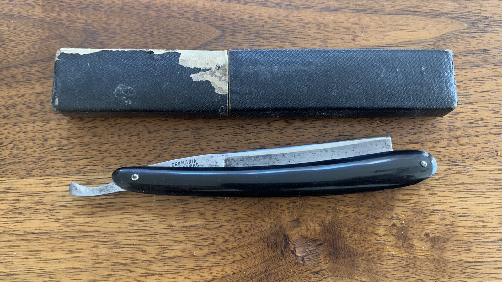 VINTAGE Antique Germania Cutlery Works STRAIGHT Oxford RAZOR Blade