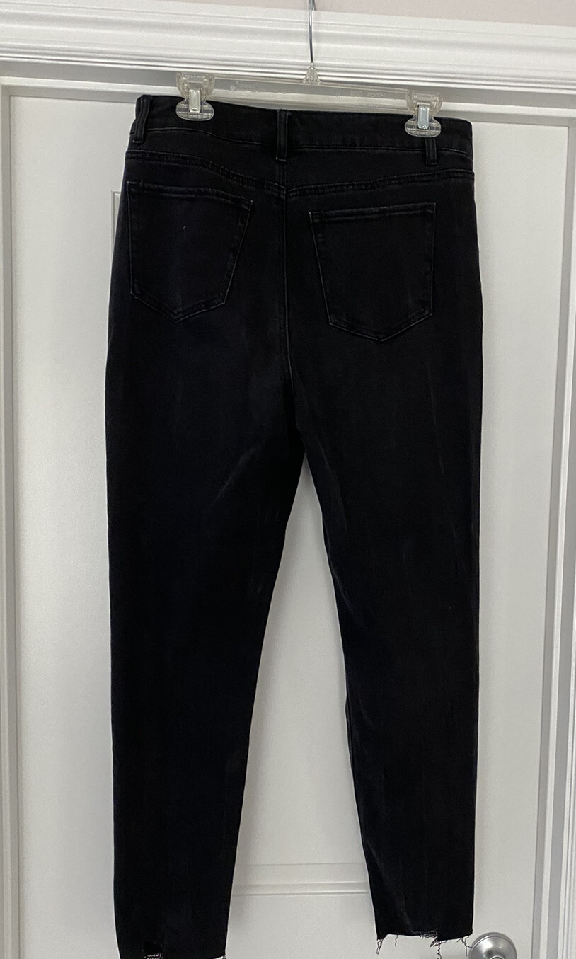 Tinseltown High Waisted Charcoal Ripped Jeans Size … Gem