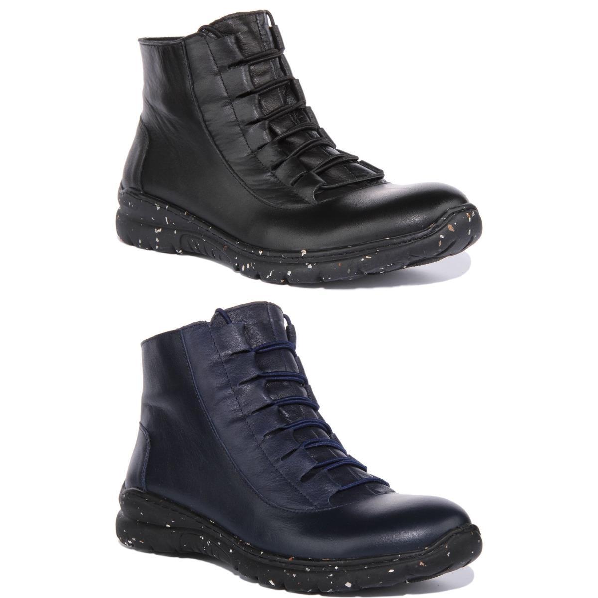 JUSTINREESS England Natasha Soft Leather Womens Boots In Navy Size