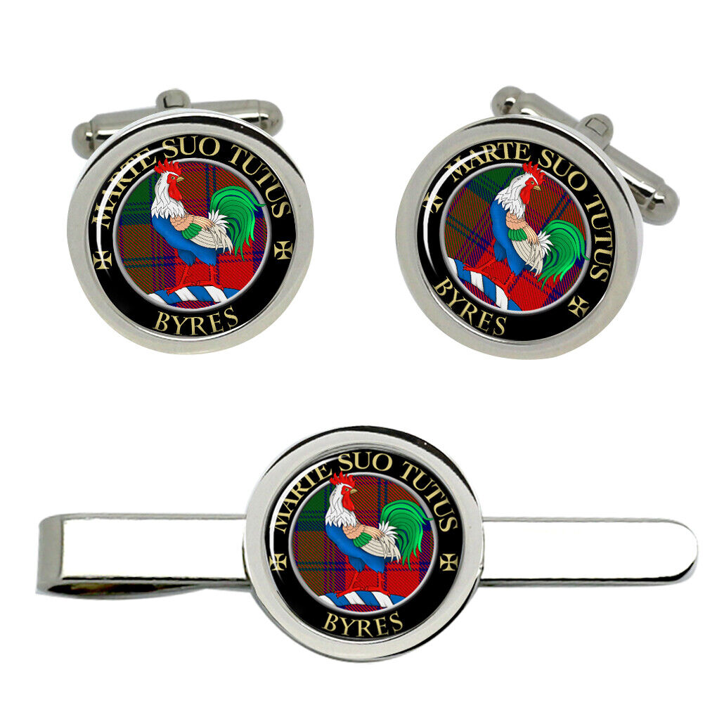 Byres Scottish Cheap sale Clan Cufflinks Set and Clip Tie 40% OFF Cheap Sale