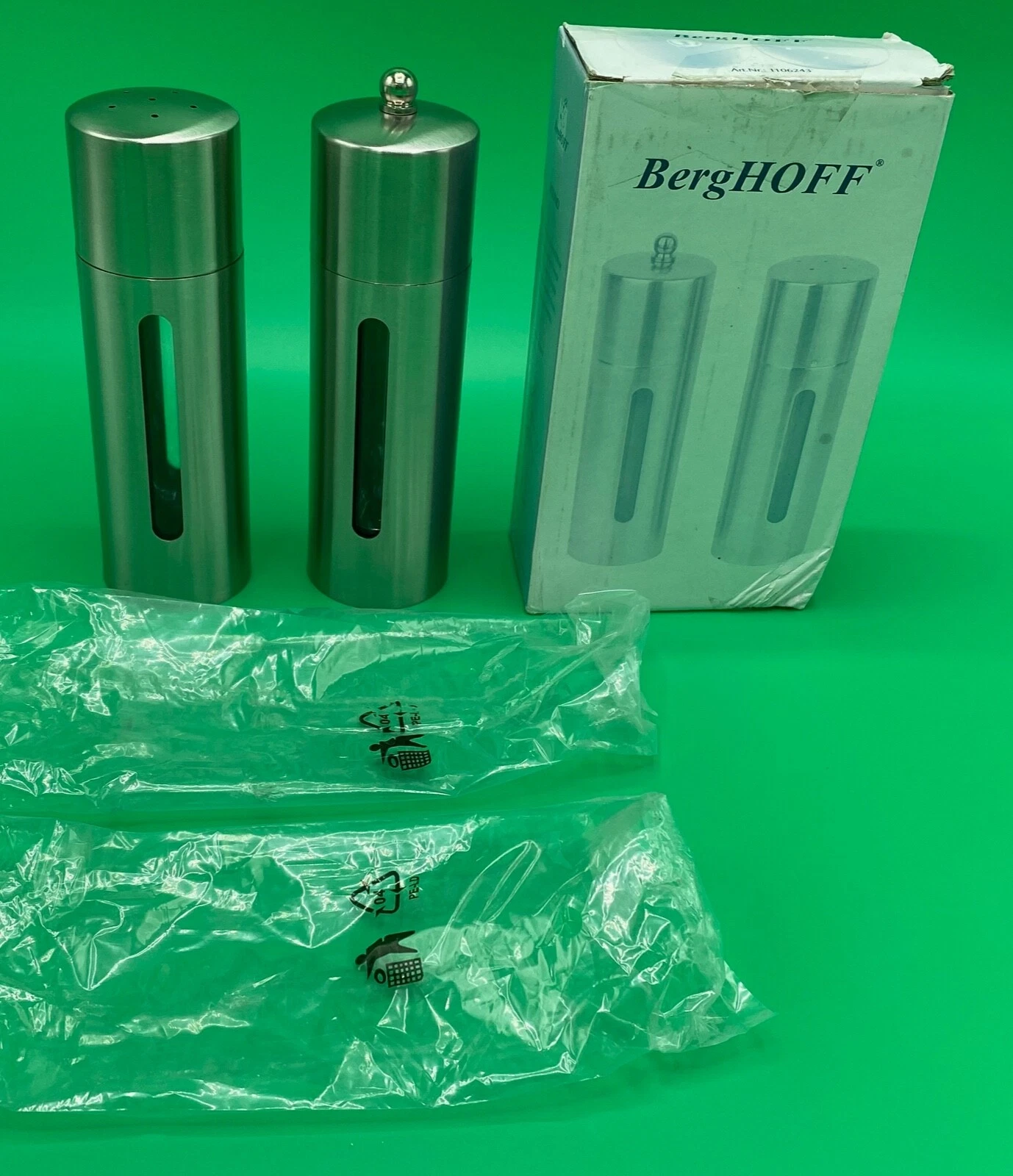 Berghoff Pepper Mill & Salt Shaker Stainless Set