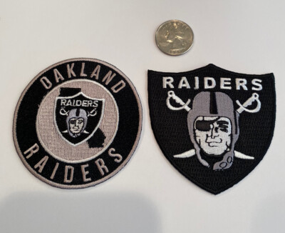 (2)-Oakland/Las Vegas Raiders  Iron on Embroidered Patches  3 x 3  Awesome!!