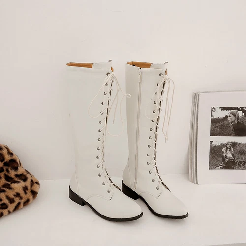 Botas de invierno de mujer de moda zapatos cálidos acogedores hebilla talla 32-54 cordones// - Imagen 17 de 20