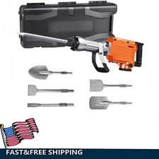 2200W Demolition Electric Jack Hammer Concrete Breaker with 6 Chisel Bits