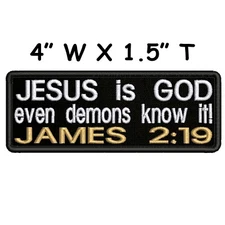 James 2:19 Embroidered Patch Iron-on/Sew-on Bible Verse Christian Applique