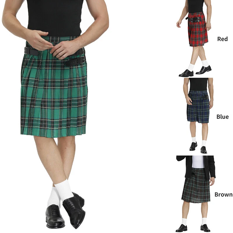 Hommes Écossais Jupe Kilt Coton Plissé Highland Costume Déguisement - Photo 2/4
