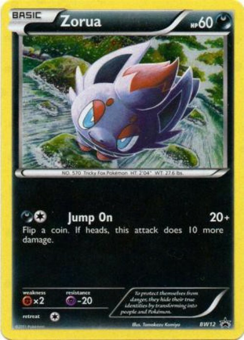 Pokemon Black & White Promo Rare Holo Zorua BW12