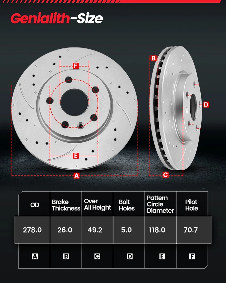 Front Drilled Brake Rotors+Ceramic Pads for Chevrolet Malibu 1997-2003 Foto 2 de 4
