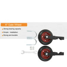 2PCS 6" Gate Wheels Fence Gate Wheels Casters max. 500lbs For Metal Tube Gate