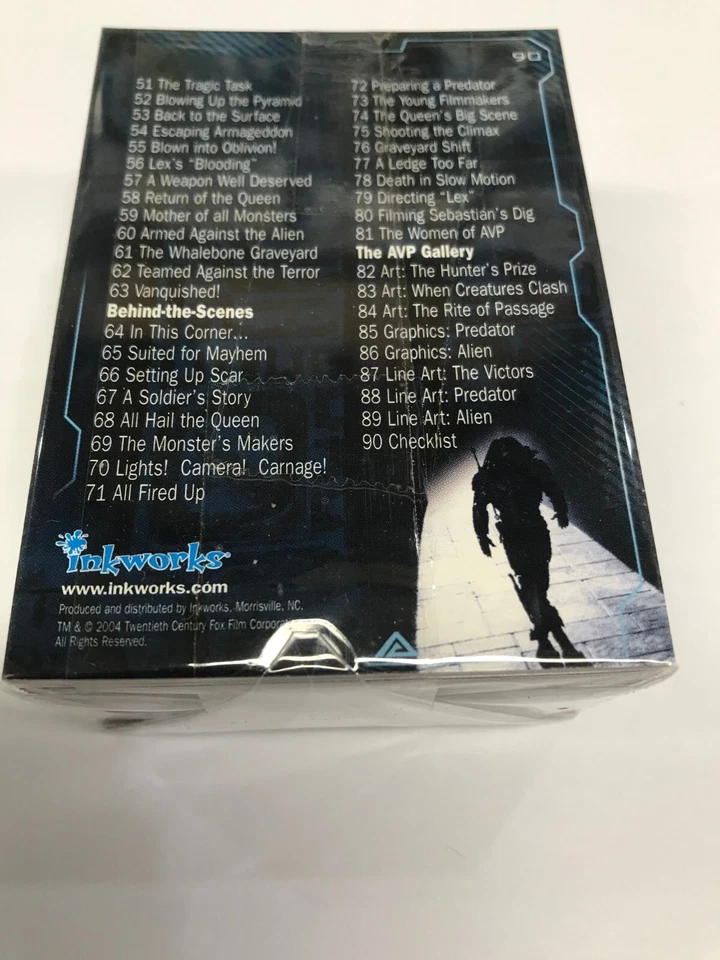 2004 INKWORKS ALIEN VS PREDATOR TRADING CARD COMPLETE BASE CARD SET (90) - Image 2 of 2