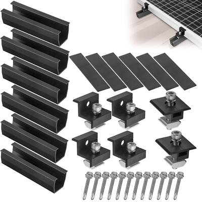 Halterung Montageset Solar Befestigung Dach Schiene Halter für 1-4 Solarmodule