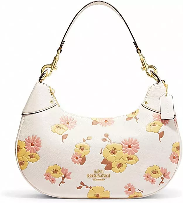 Coach white shop floral bag