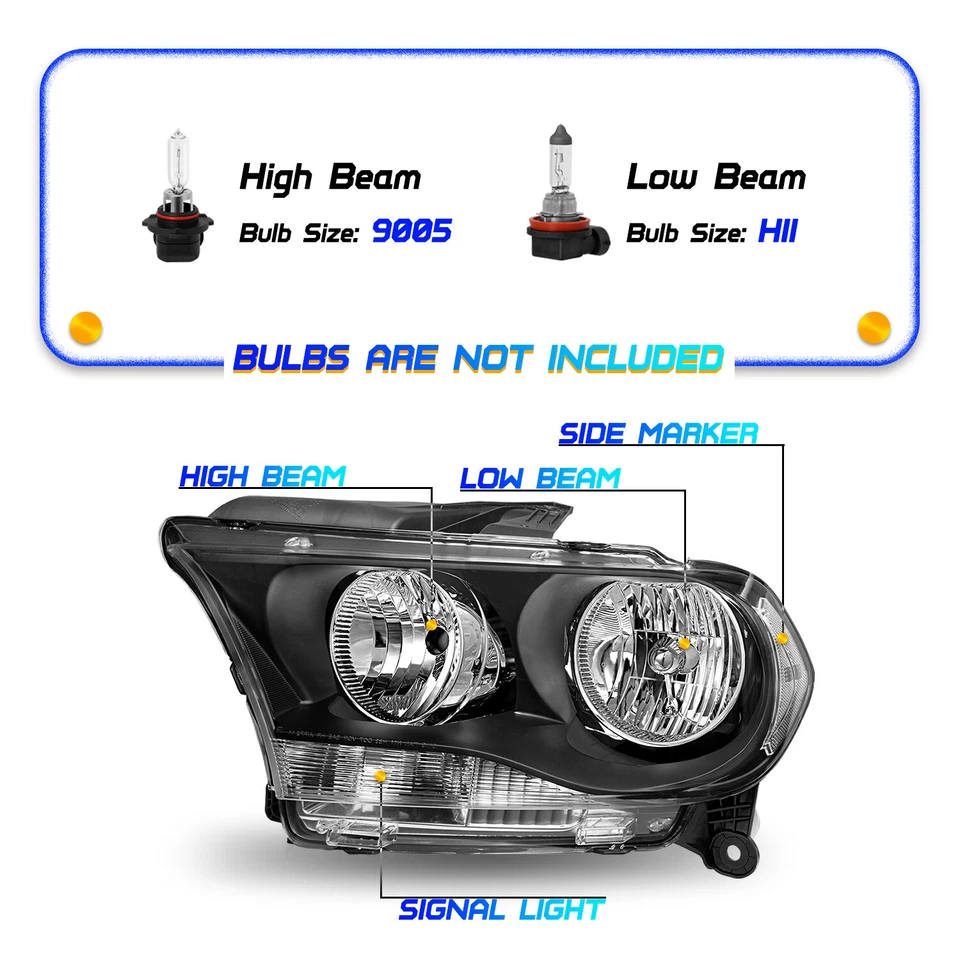 PARA DODGE DURANGO 2011-2013 FAROS CARCASA NEGRA PAR DE FAROS ESQUINEROS TRANSPARENTES Foto 2 de 4