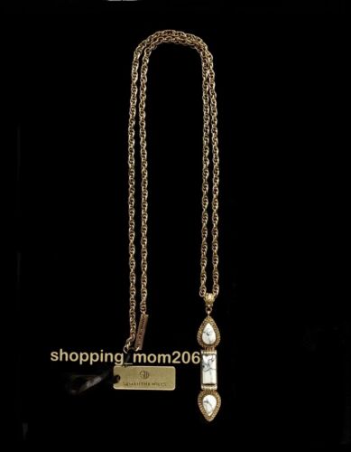 Samantha Wills Gold Tone w/Howlite Pendant Necklace 31” - Picture 2 of 3