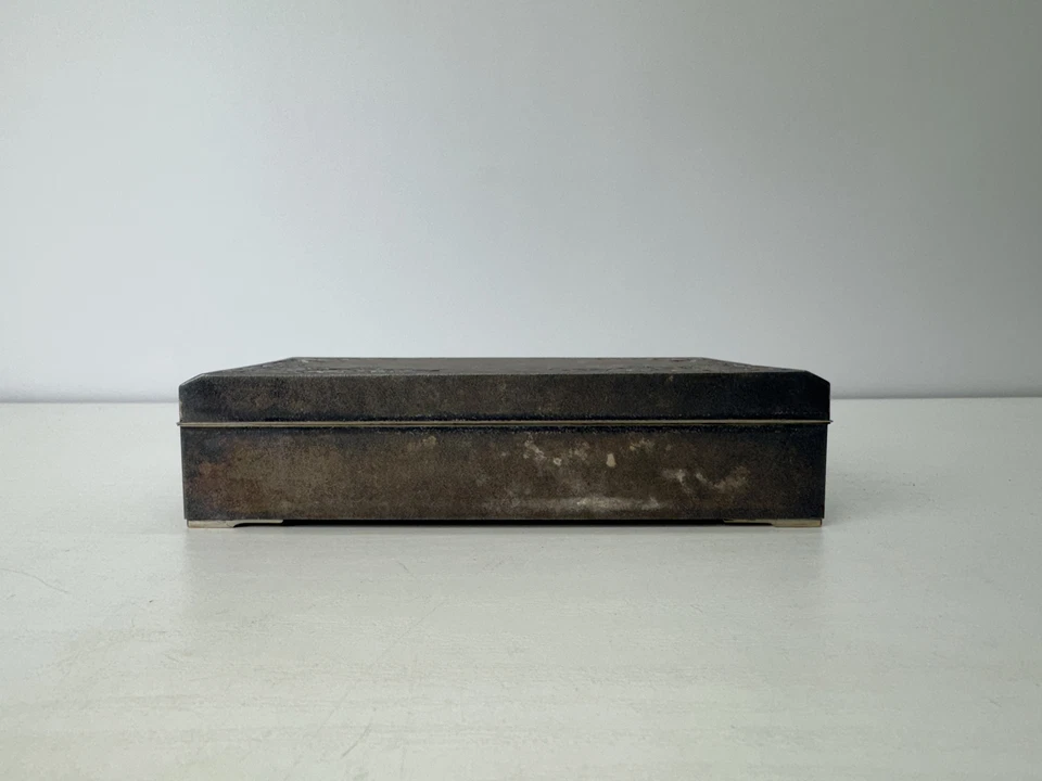 Y9079 CAJA Plata Accesorio Baratijas Estuche Grabado Firmado Japón Antiguo Contenedor Foto 2 de 4