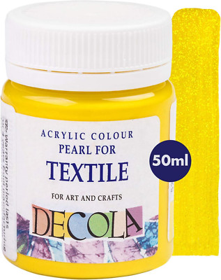 Decola - Gelbe Glitzer Effekt Textilfarbe 50Ml | Hochpigmentierte Textilfarben W