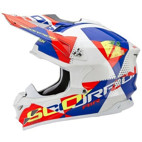 Casco Moto Cross Scorpion SC-35-189-125 VX-15 Akira Rosso Blu | eBay