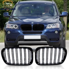 Gloss Black Front Kidney Grill Double Slats Grille for 10-13 BMW X3 F25 PRE-LCI
