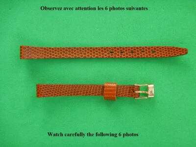 8 mm BRACELET LÉZARD VÉRITABLE MARRON CLAIR BELLE QUALITÉ - Photo 1/4
