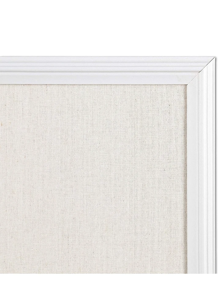 U Brands Farmhouse Linen Bulletin Board, 30 x 20 Inches,White Wood Frame  - Image 4 of 4