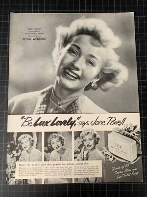 Vintage 1951 Lux Soap Print Ad - Jane Powell