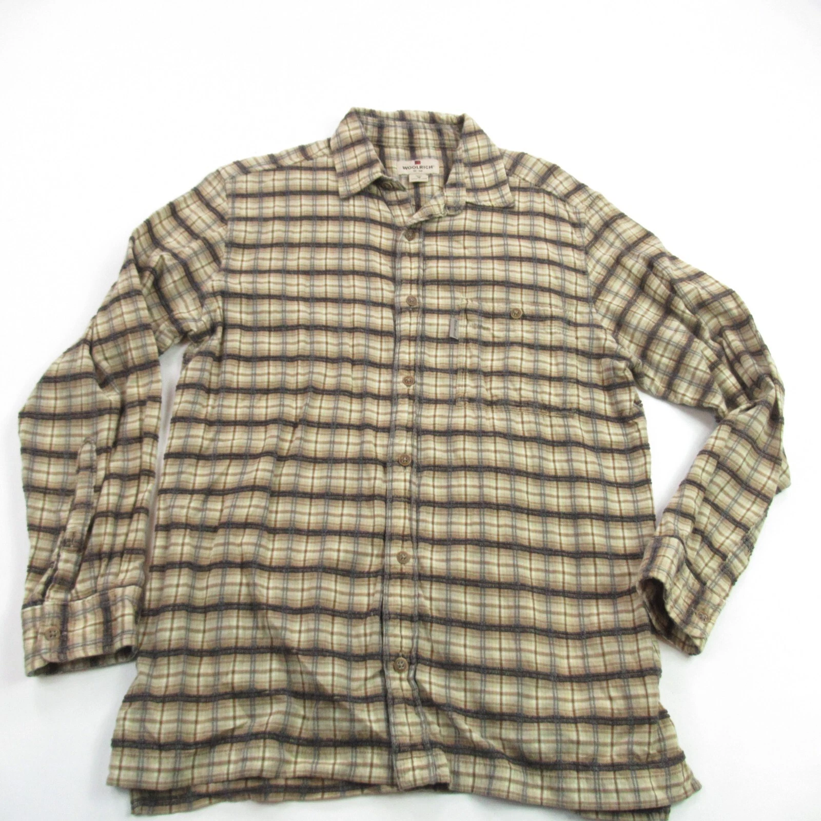 Woolrich Shirt Mens Medium Long Sleeve Pockets Button Front Lightweight