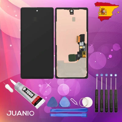 JUANIO Pantalla LCD + Vidrio Táctil para Google Pixel 6A 5G 6.1" Negro (sin huella)