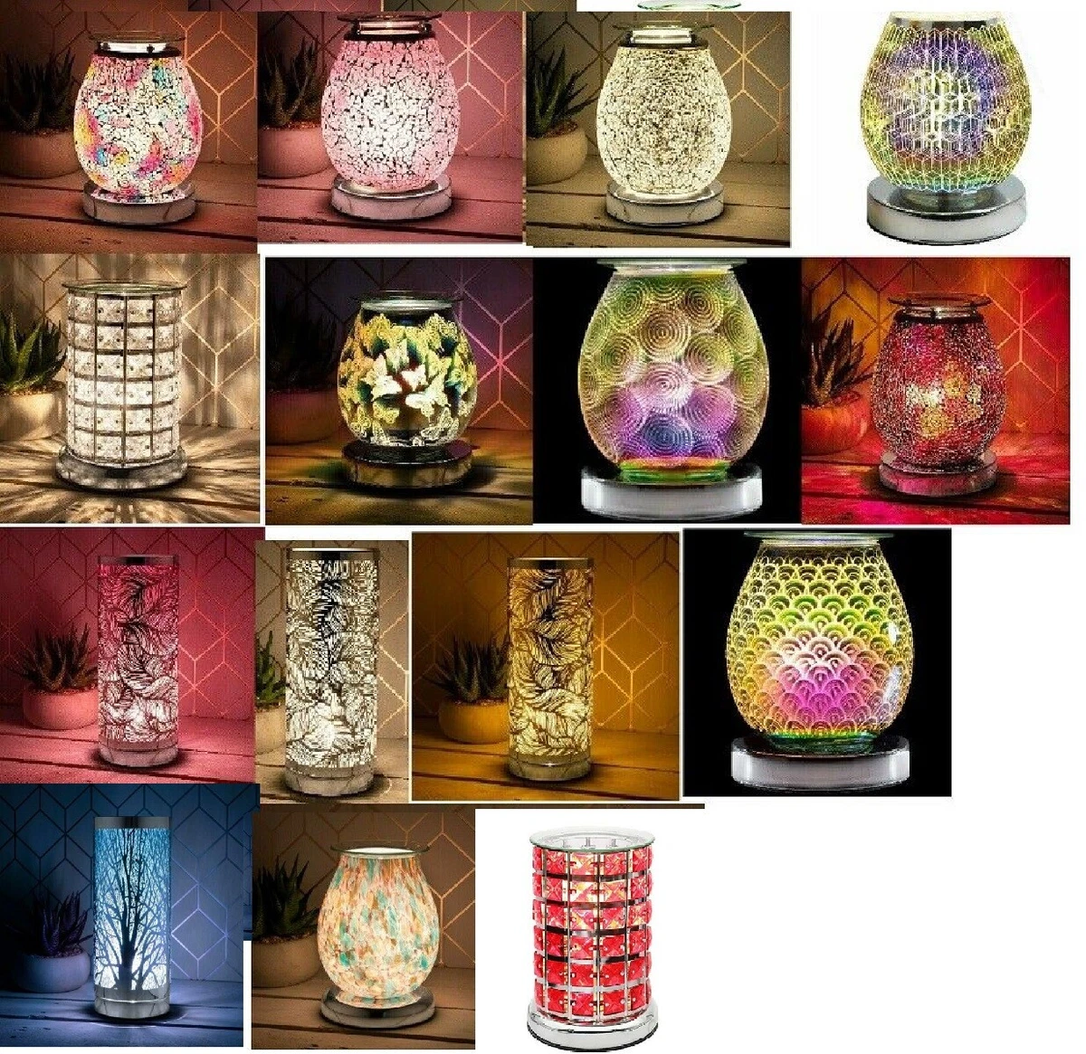 Electric Wax Warmer Aroma Touch Lamp Oil Burner Diffuser Silhouette LED Light