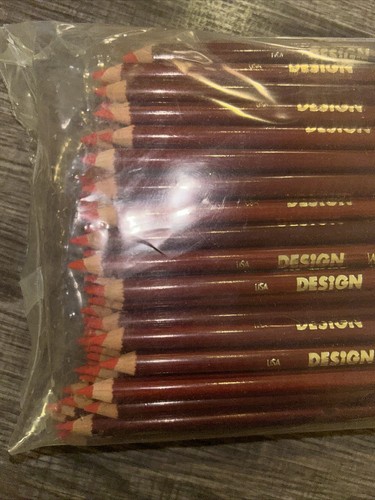 RARE Unopened Bag Of 100 Eberhard Faber Design Watercolor Pencils Scarlet Lake - Picture 3 of 4