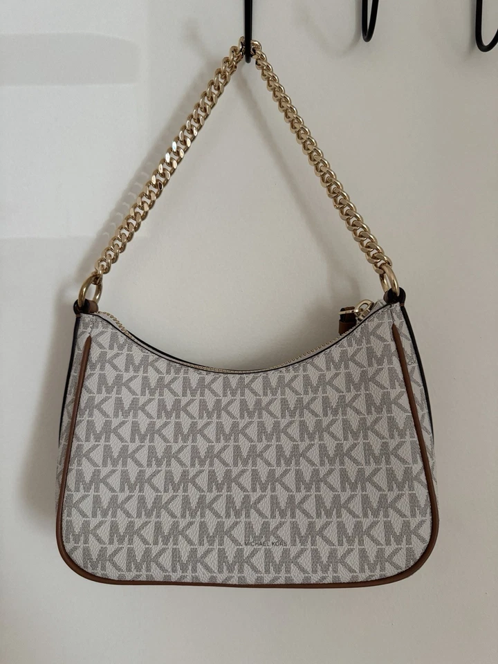 Michael Kors Jet Set Charm Small Logo Schultertasche Beige/Braun Gold - Bild 2 von 4