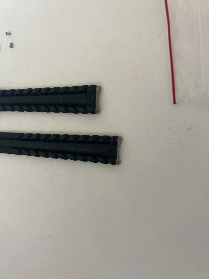 Autêntica pulseira de relógio de couro cinza verde escuro TAG Heuer 6000 14 mm com fivela - Imagem 4 de 4