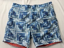 Robert Graham Swim Trunks 34 Geometric Print Classic Fit Luxury Beach Resort