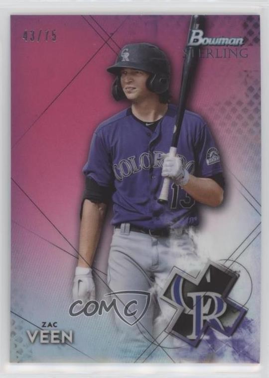 2021 Bowman Sterling Prospects Magenta Refractor 43/75 Zac Veen #BSP-44 0m8