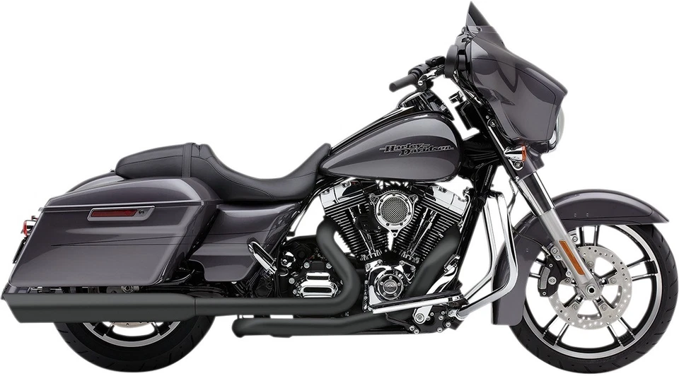 4" 909 Twins Black Slip On Exhaust Cobra 6106RB Para 95-16 Harley Touring - Imagem 2 de 2