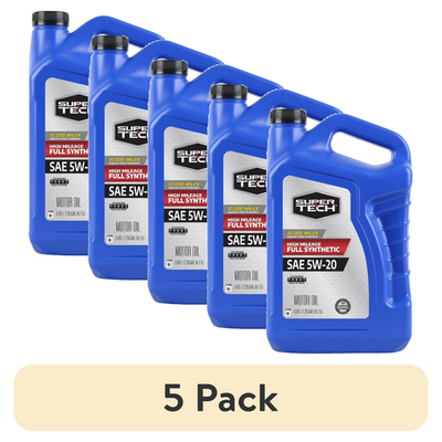 #ad #ad 5 pack Super Tech High Mileage Full Synthetic SAE 5W 20 Motor Oil 5 Quarts $82.99