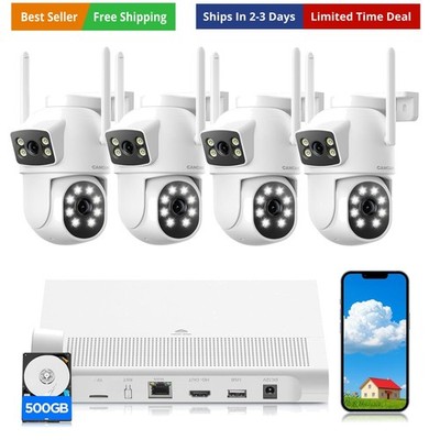 4MP Dual Lens Home Security Camera System Wireless, Security Cameras Wireless...