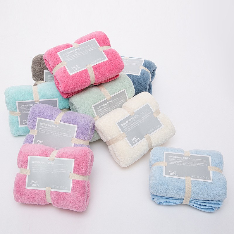 Solid Soft Pink Color Soft Polyester Face Hand Towel 34x80cm Bathroom Gym Travel Solid Color ...