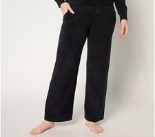 Barefoot Dreams CozyChic Ultra Lite Rolled Edge Ankle Pant-Black-Large-A674676