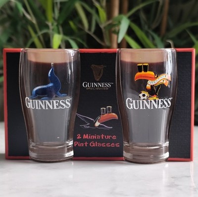 Guinness Mini Pint Glasses 2 Pack   Seal & Football Toucan Design