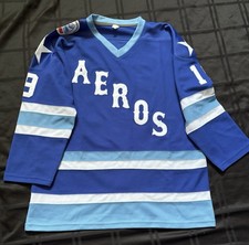 Houston Aeros Jersey Mens Medium Blue Hockey Royal Retros