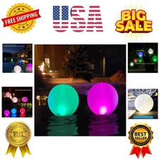 Floating Pool Lights Inflatable Waterproof  Solar Glow Globe,14” Outdoor Pool...