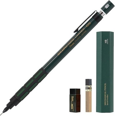 Pentel GRAPH1000 Limited 0.5mm Retro Deep Green Mechanical Pencil Set Japan