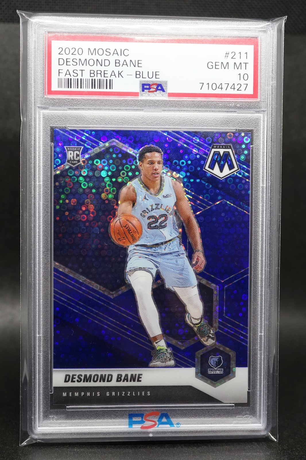 Desmond Bane 2020 Mosaic #211 Blue Fast Break Prizm 48/85 PSA 10 ROOKIE Invest