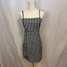 Hollister California Black & White Gingham Mini Dress Size S