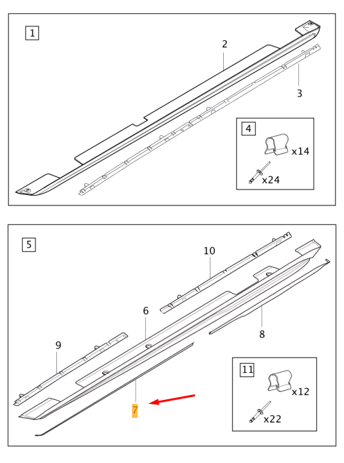 VOLVO V60 MK1 Front Right Rocker Panel Trim Insert Strip 31338951 Genuine OEM