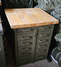 Bel établi militaire NEUF Mobilier industriel Meuble métallique Billot cuisine