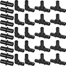 1/2" Poly PPSU Barb Crimp PEX Fitting 30pcs PEX Fitting Combo, 10pcs Each Elbows