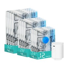 Vacuum Storage Bags,12 Pack Bags with Electric 12-Combo-EPUMP, Gray